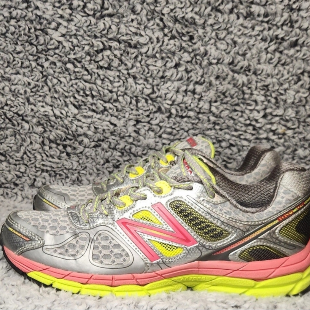 New Balance 860v4 Running  Low Top Leather Mesh Grey Pink W860SP4Women Size 8